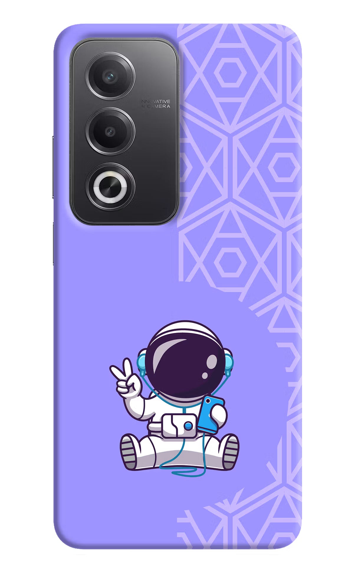 Cute Astronaut Chilling Oppo A3 Pro 5G Hard Case Back Cover by Casekaro