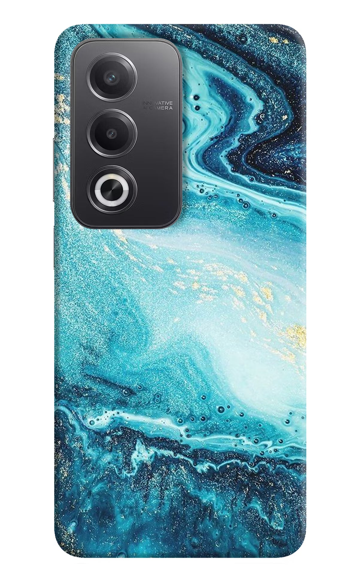 Blue Glitter Marble Oppo A3 Pro 5G Hard Case Back Cover by Casekaro