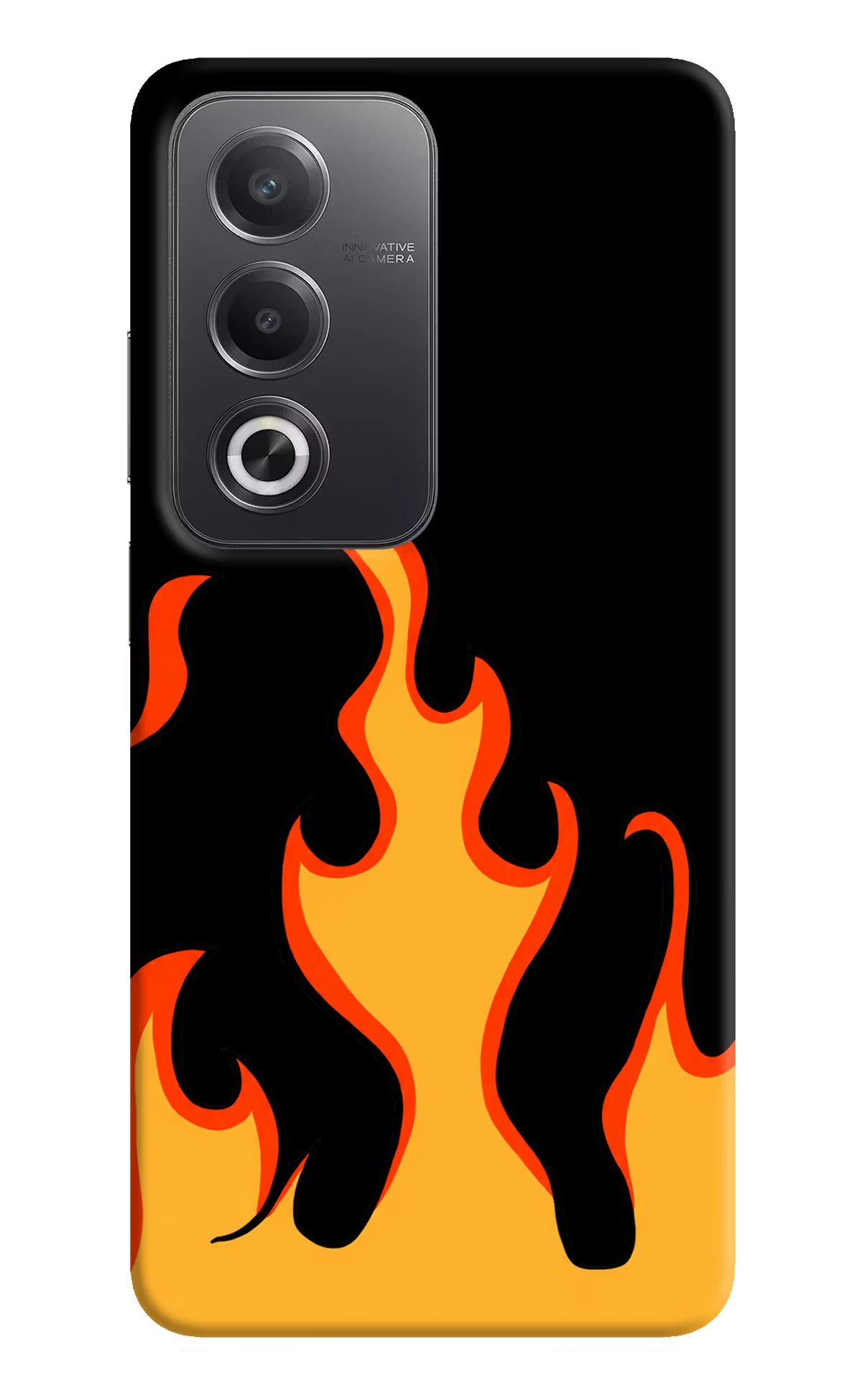Fired Up – Black Oppo A3 Pro 5G Hard Case Back Cover by Casekaro