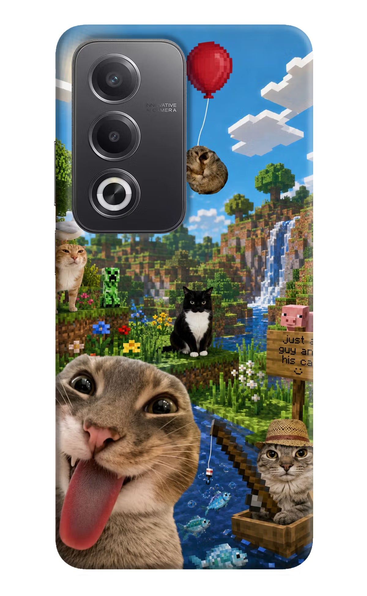 Minecraft Cat Chaos Oppo A3 Pro 5G Back Cover