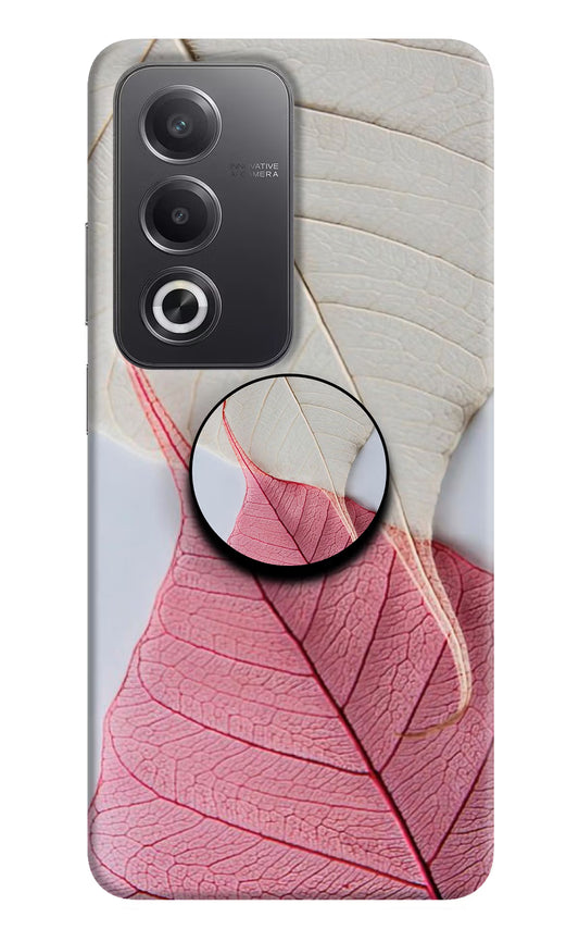 White Pink Leaf Oppo A3 Pro 5G Pop Case by Casekaro