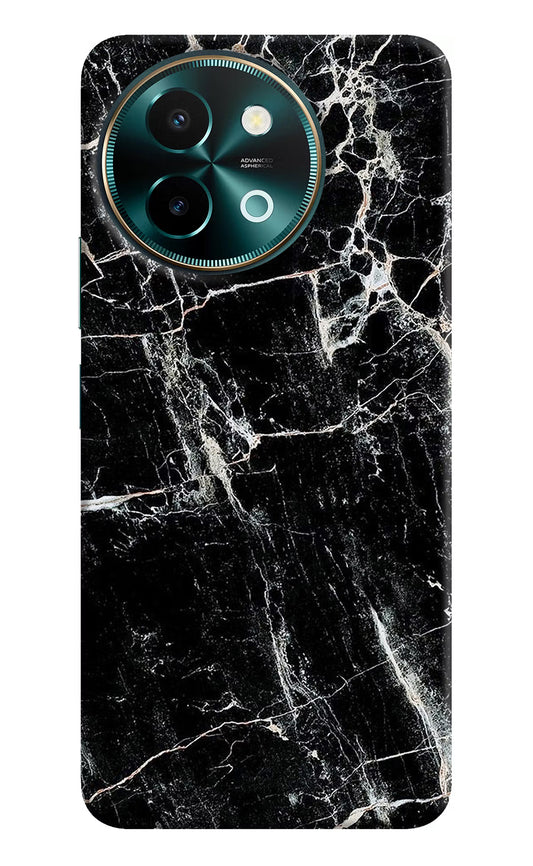 Black Marble Texture Vivo Y58 5G Hard Case Back Cover by Casekaro