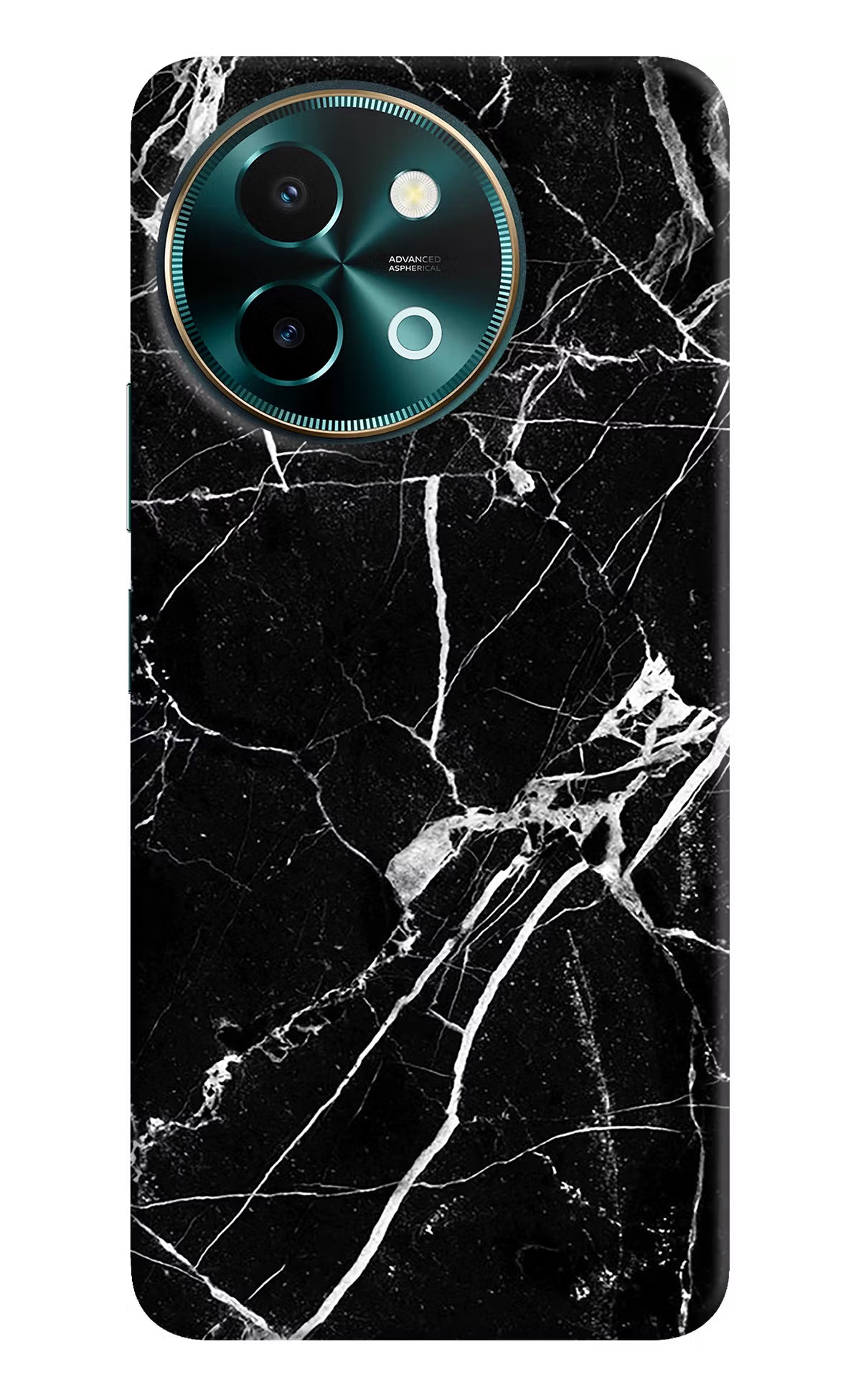 Black Marble Pattern Vivo Y58 5G Hard Case Back Cover by Casekaro