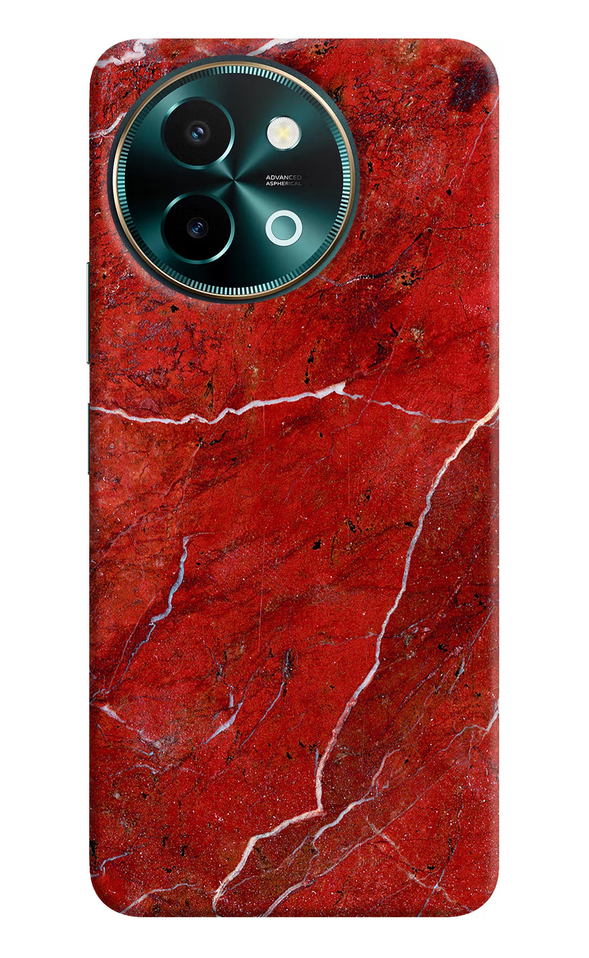 Red Marble Design Vivo Y58 5G Hard Case Back Cover by Casekaro