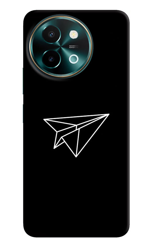 Paper Plane White Vivo Y58 5G Hard Case Back Cover by Casekaro