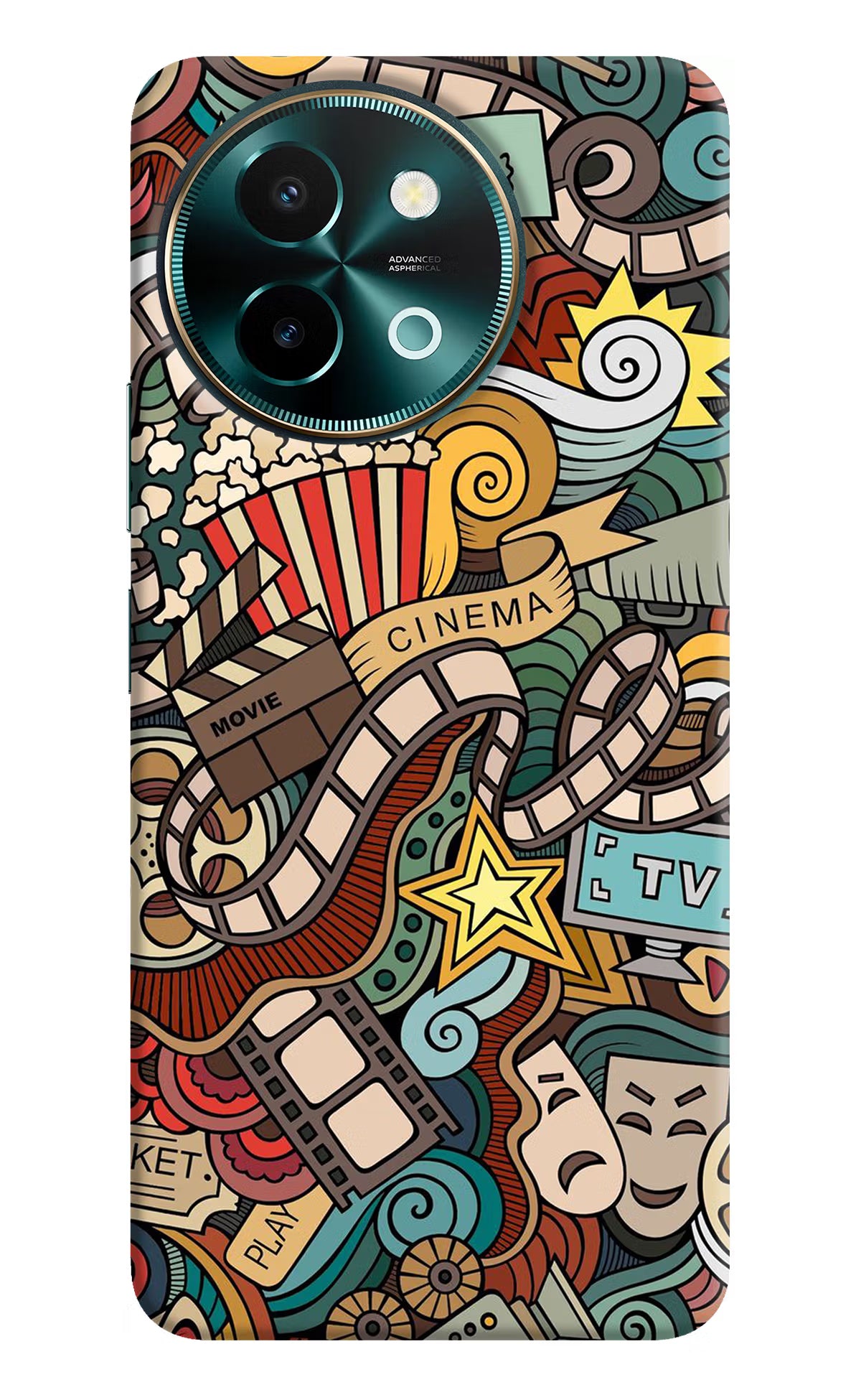 Cinema Abstract Vivo Y58 5G Hard Case Back Cover by Casekaro