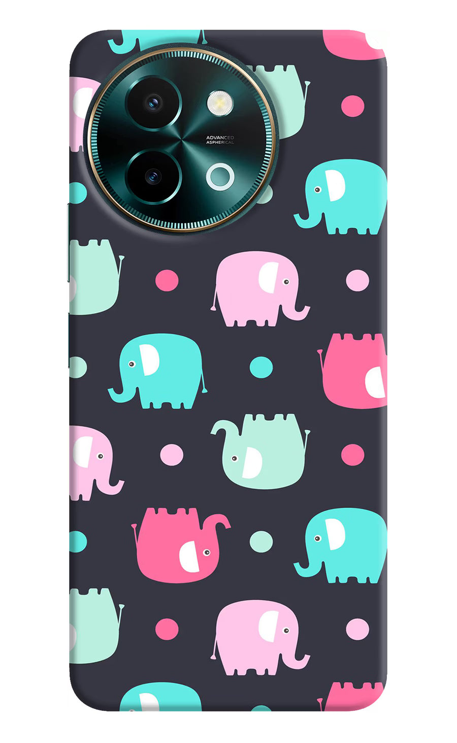 Elephants Vivo Y58 5G Back Cover, Hard case