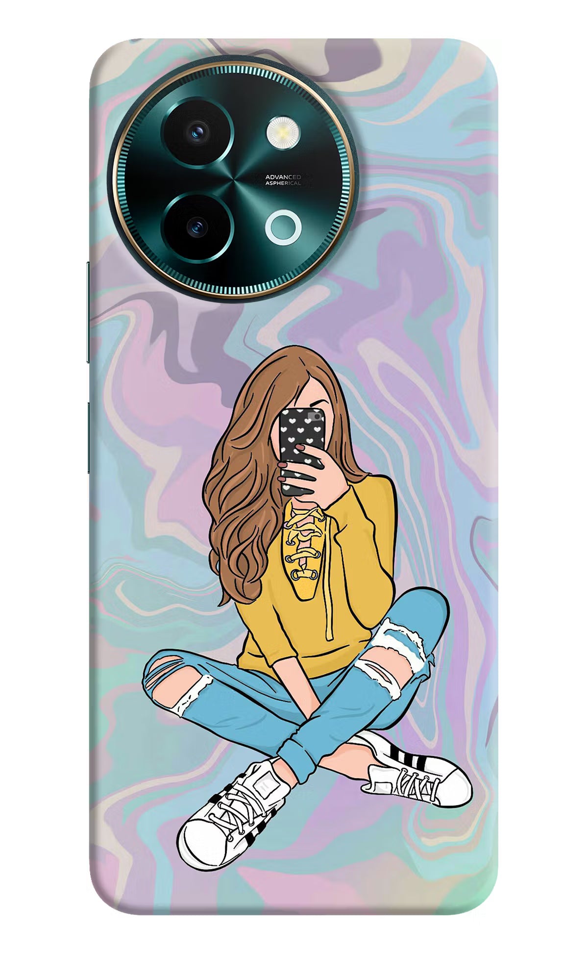 Selfie Girl Vivo Y58 5G Hard Case Back Cover by Casekaro