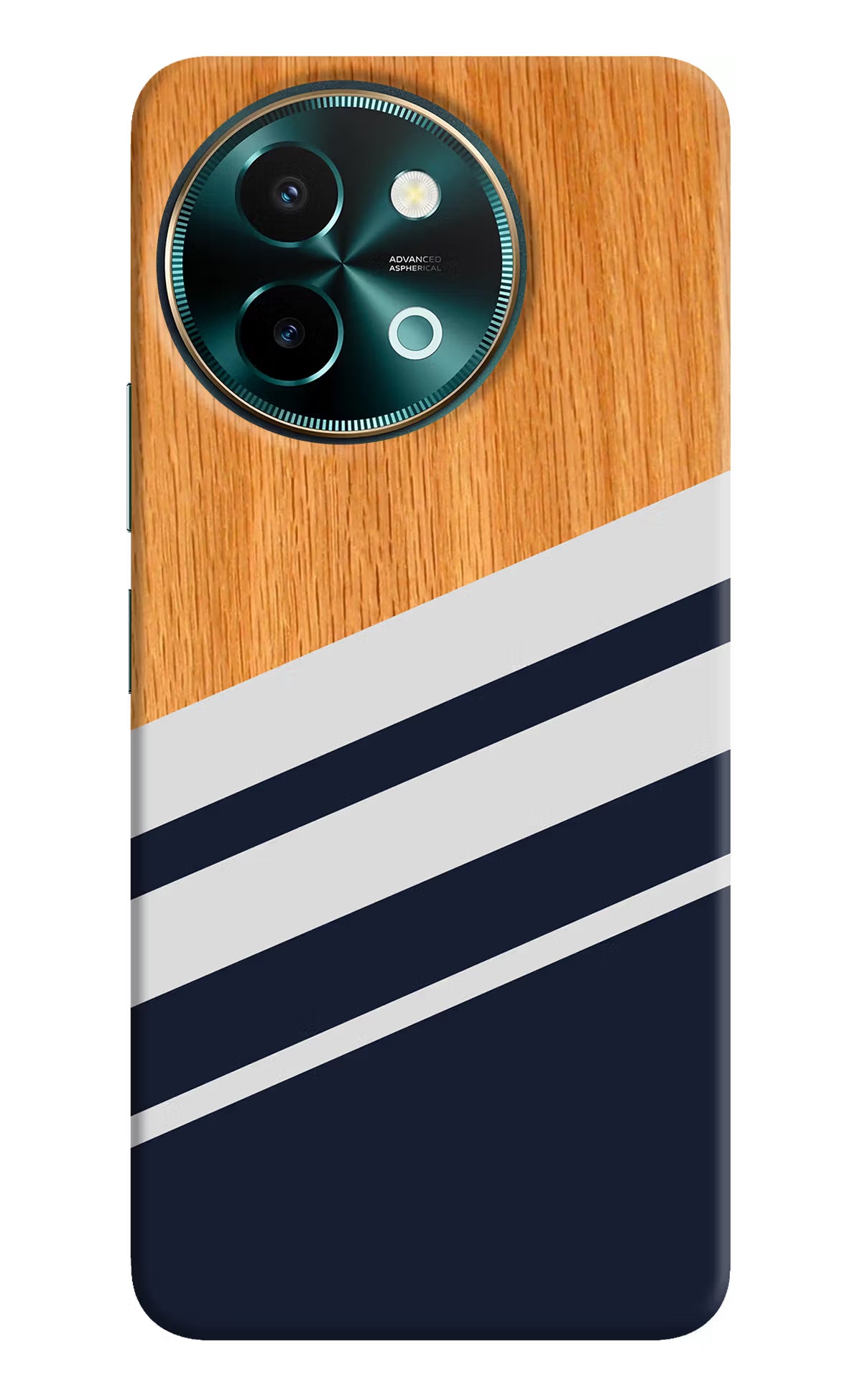 Blue and white wooden Vivo Y58 5G Hard Case Back Cover by Casekaro