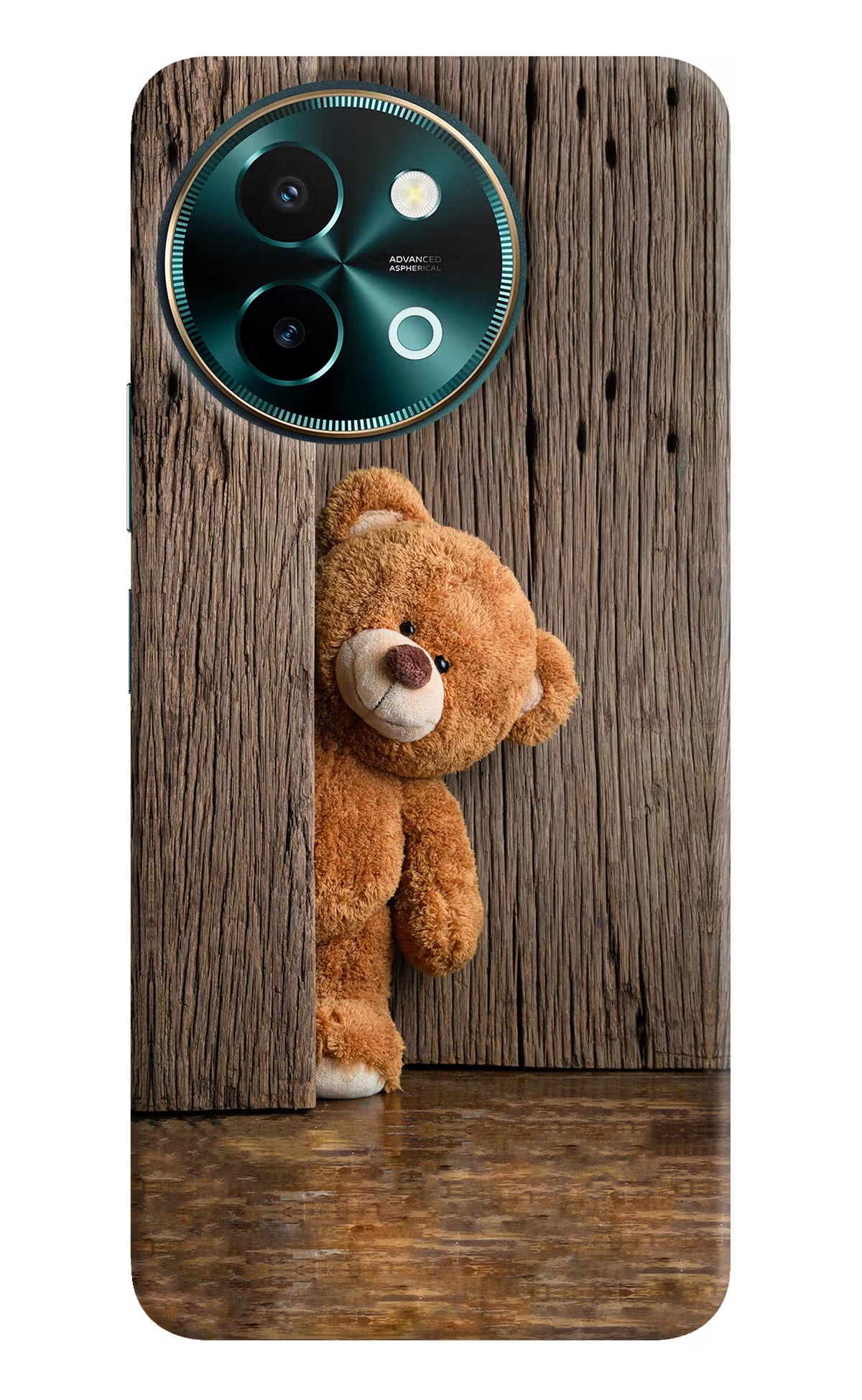 Teddy Wooden Vivo Y58 5G Hard Case Back Cover by Casekaro
