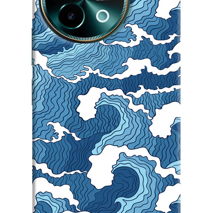 Blue Waves Vivo Y58 5G Hard Case Back Cover by Casekaro