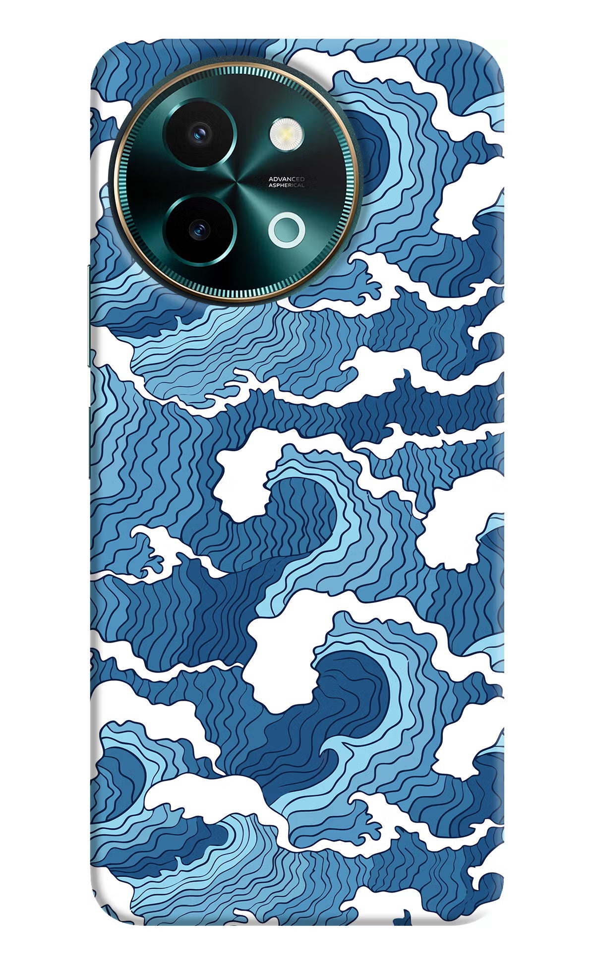 Blue Waves Vivo Y58 5G Hard Case Back Cover by Casekaro