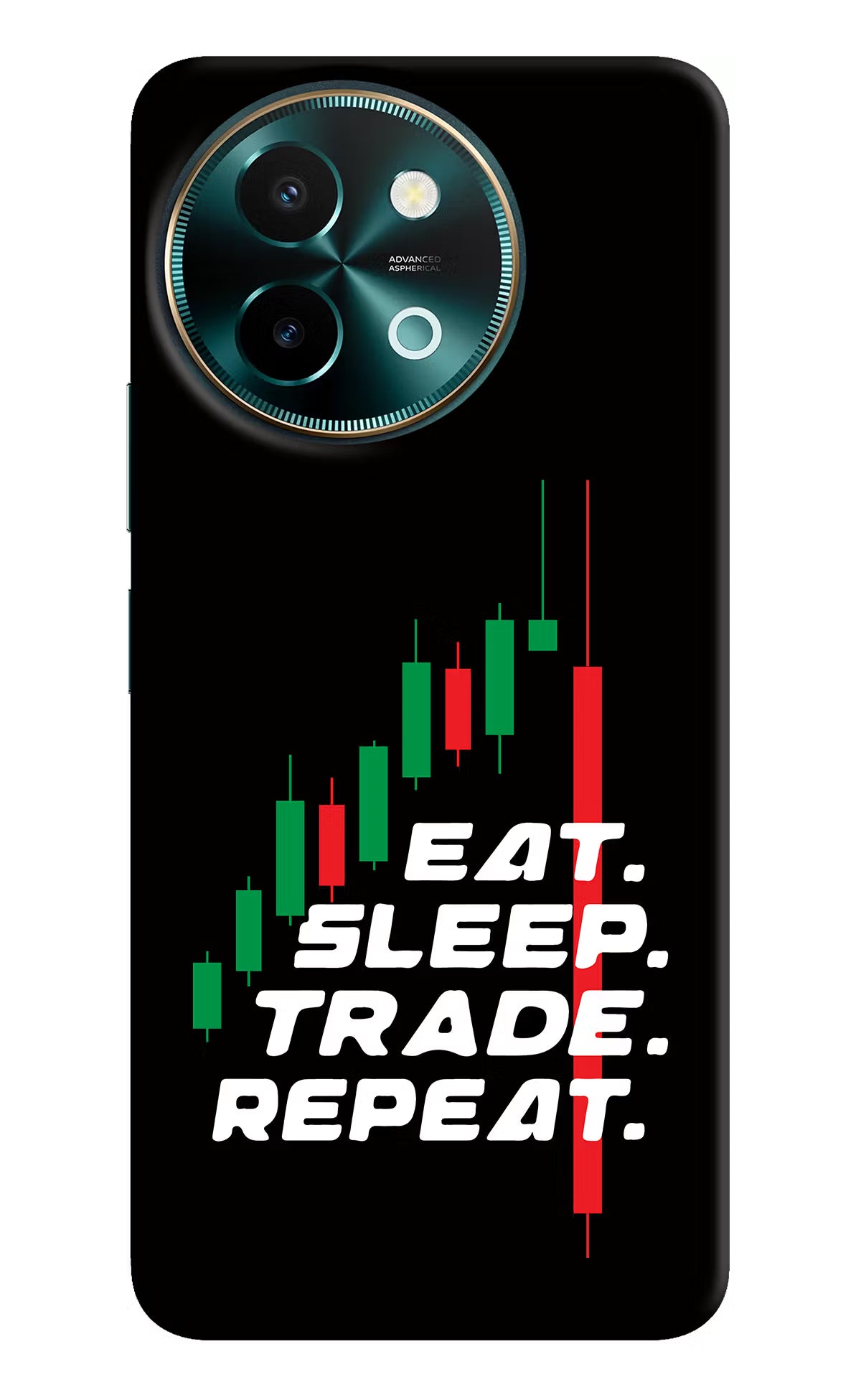 Eat Sleep Trade Repeat Vivo Y58 5G Hard Case Back Cover by Casekaro
