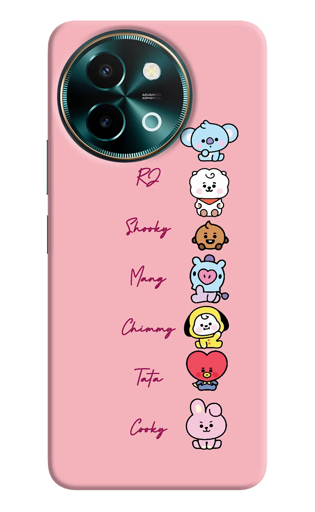 BTS names Vivo Y58 5G Hard Case Back Cover by Casekaro