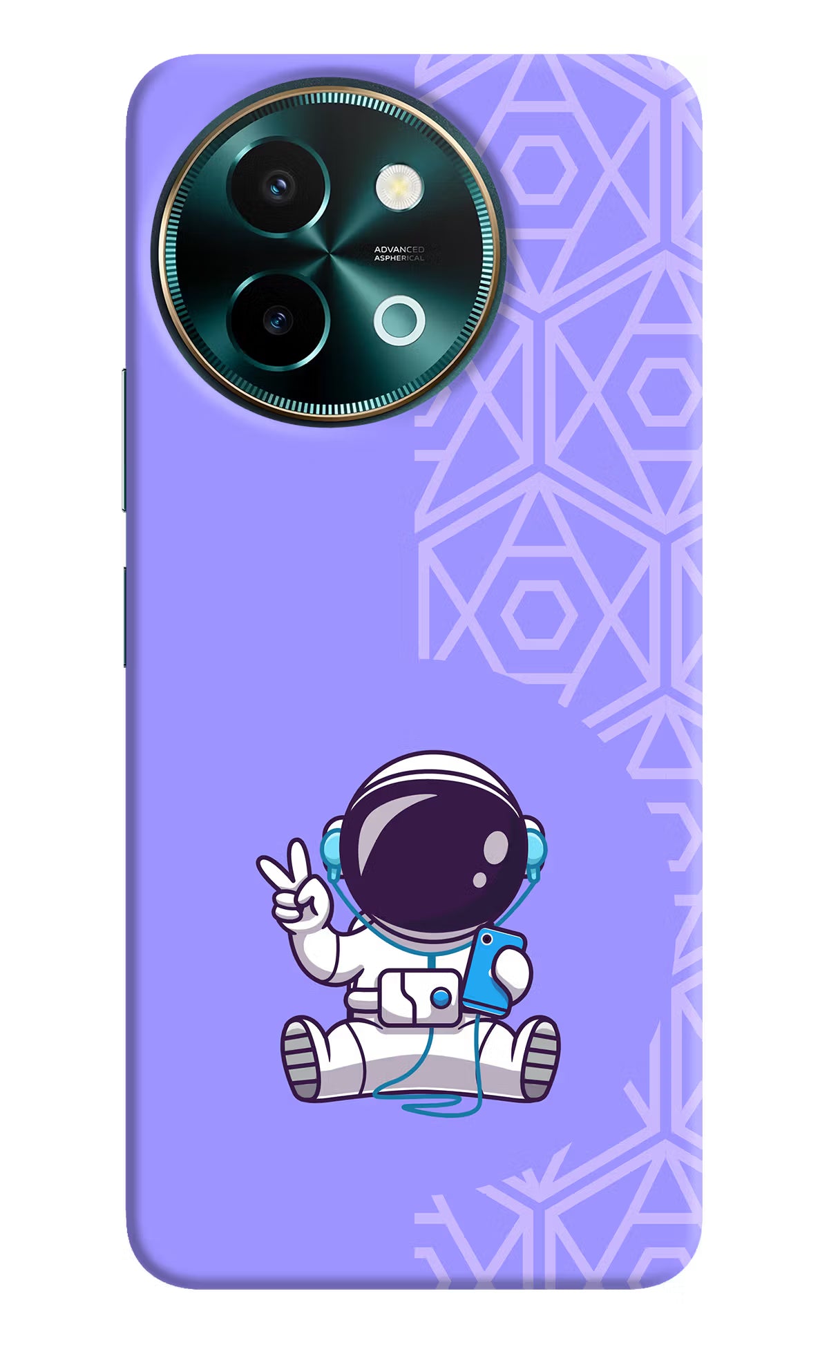 Cute Astronaut Chilling Vivo Y58 5G Hard Case Back Cover by Casekaro
