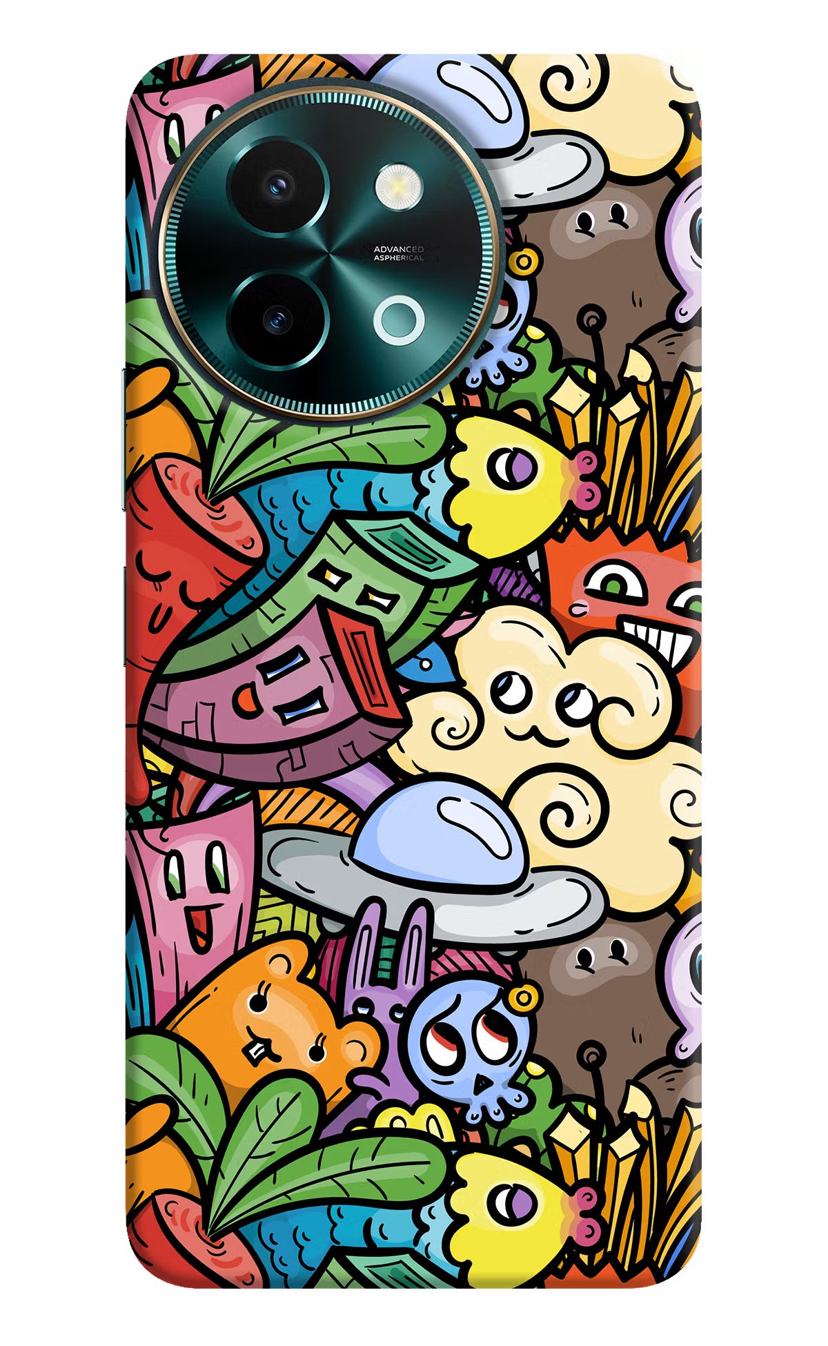 Veggie Doodle Vivo Y58 5G Hard Case Back Cover by Casekaro