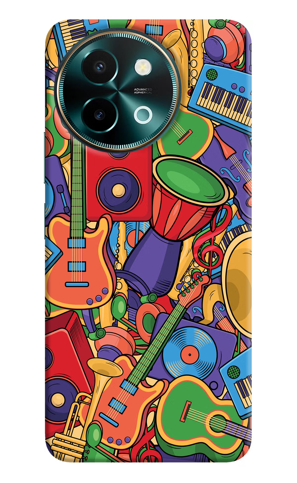 Music Instrument Doodle Vivo Y58 5G Hard Case Back Cover by Casekaro