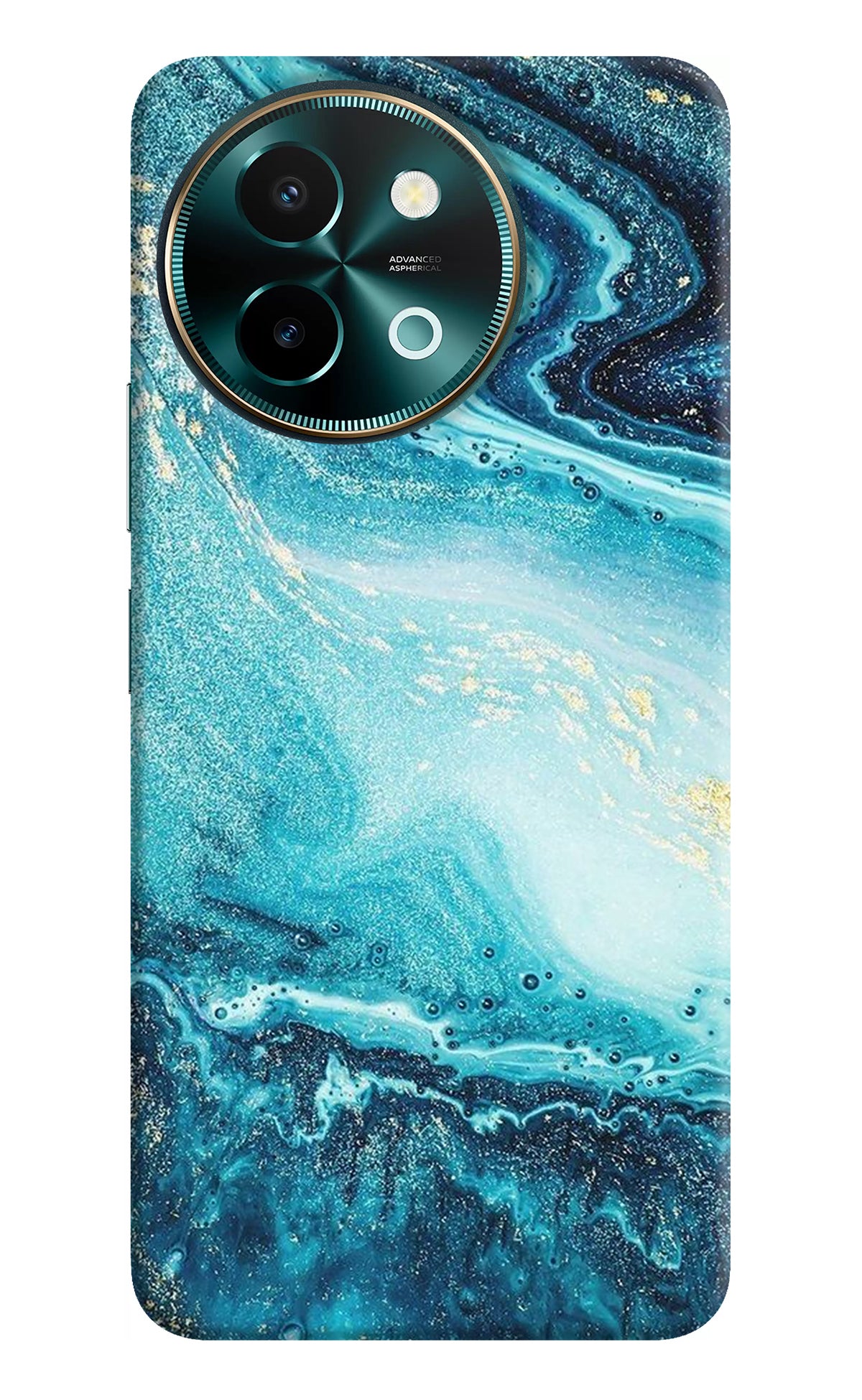 Blue Glitter Marble Vivo Y58 5G Back Cover