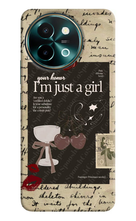 I am just a girl Vivo Y58 5G Hard Case Back Cover by Casekaro