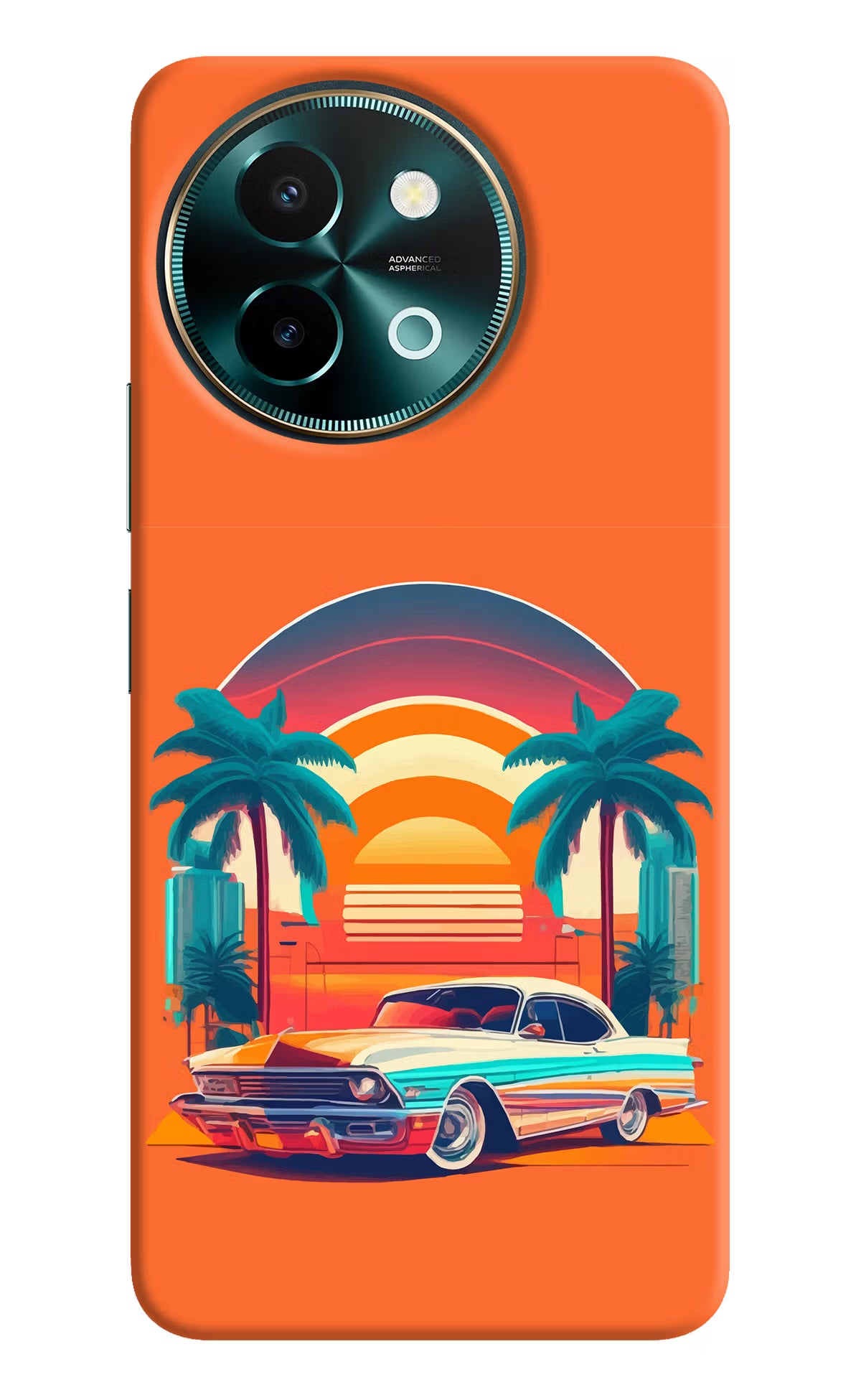 Palm Drive 80s Vivo Y58 5G Hard Case Back Cover by Casekaro