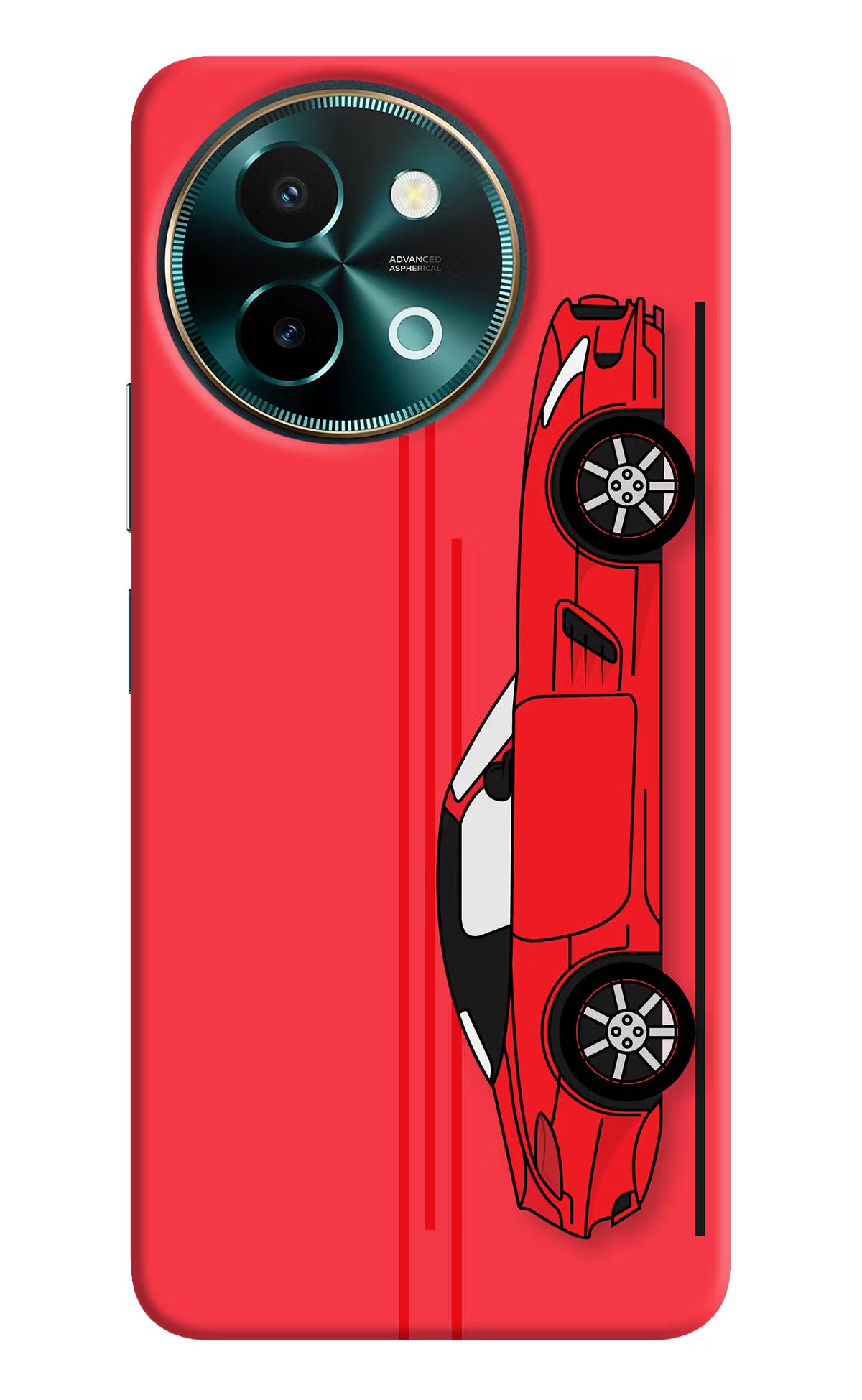 Red Velocity Vivo Y58 5G Hard Case Back Cover by Casekaro