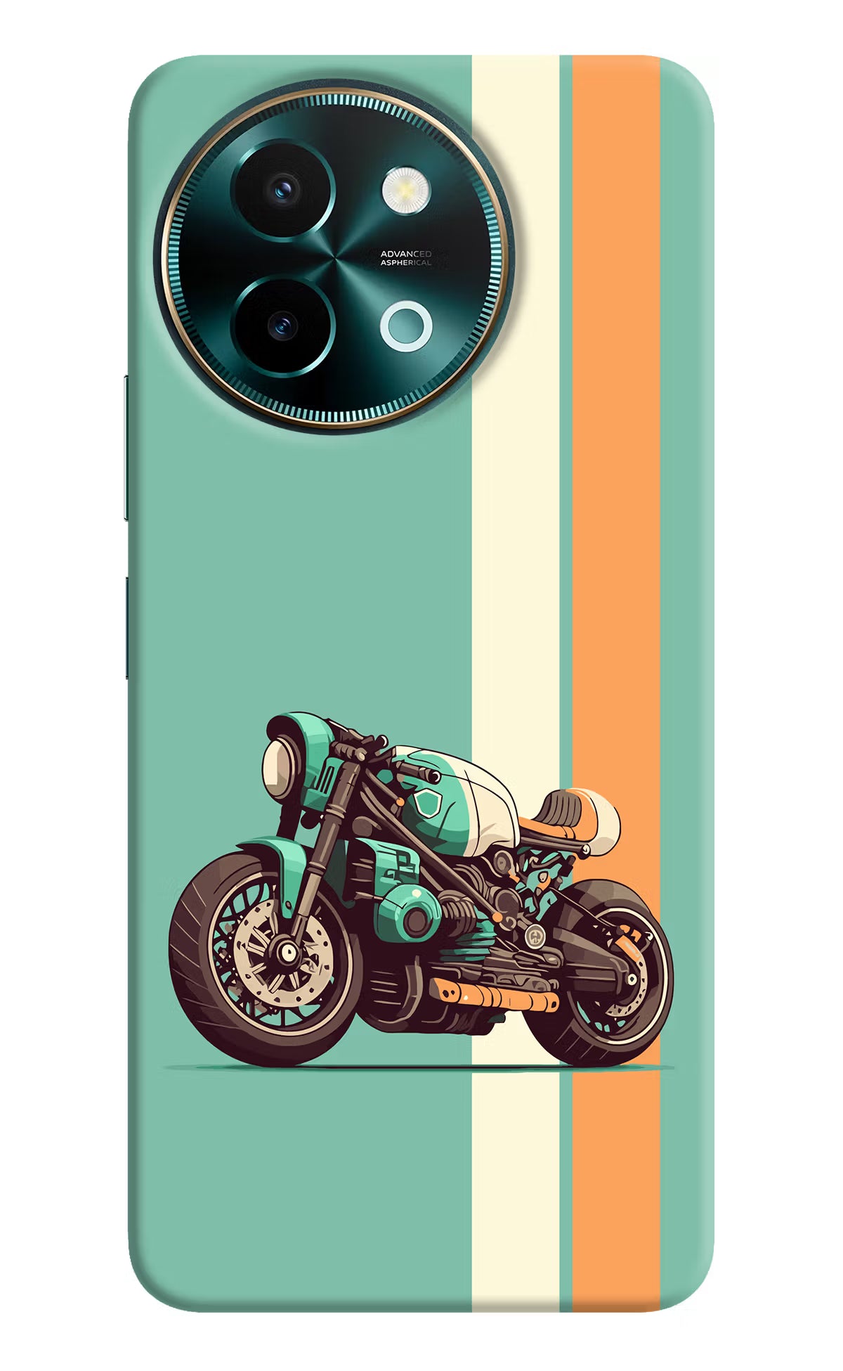 Striped Moto Drift Vivo Y58 5G Hard Case Back Cover by Casekaro