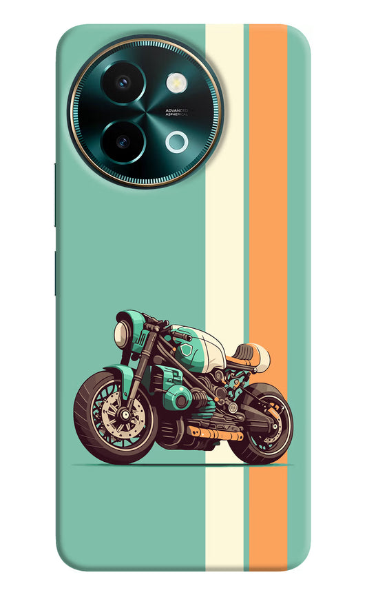 Striped Moto Drift Vivo Y58 5G Hard Case Back Cover by Casekaro