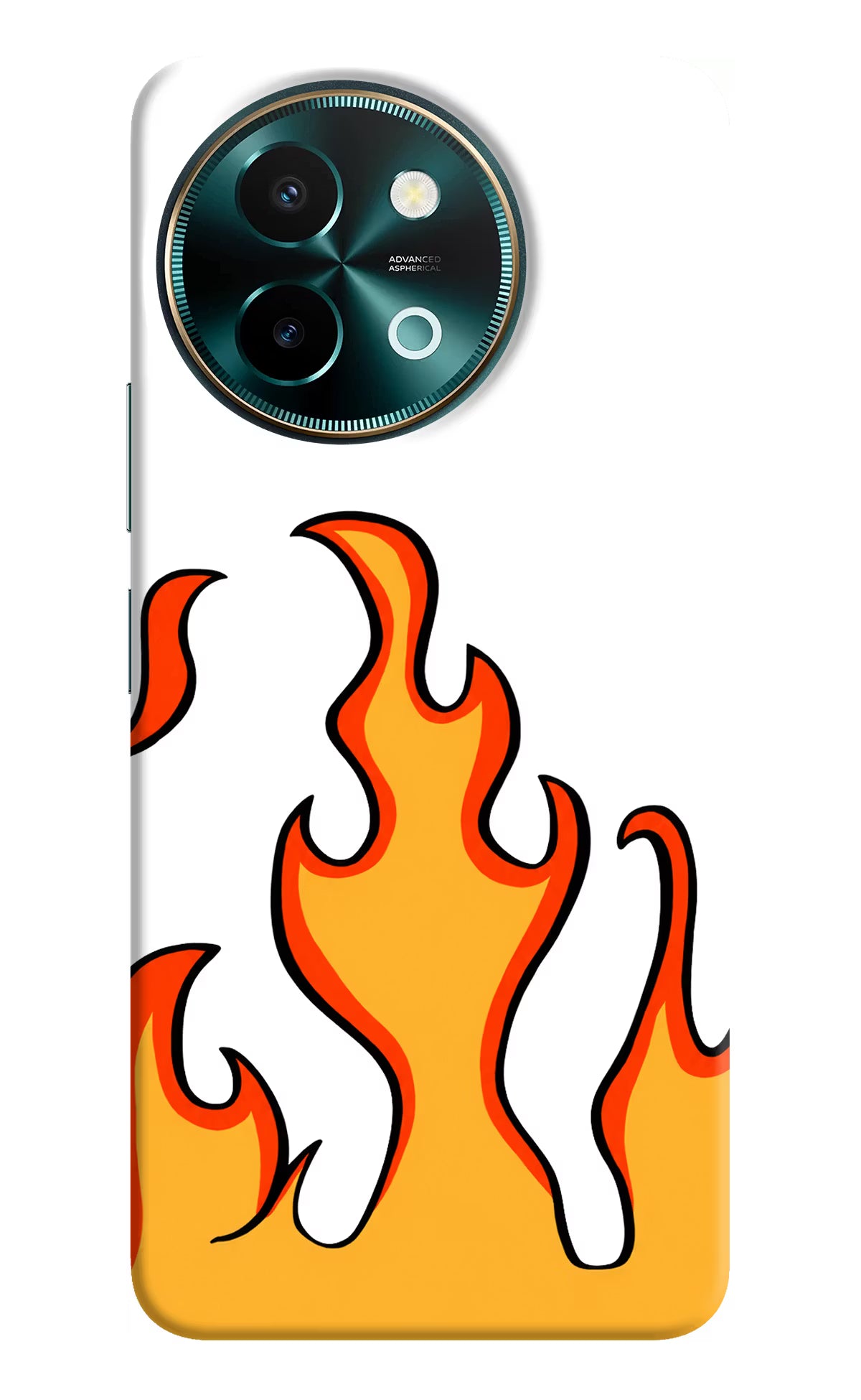 Fired Up – White Vivo Y58 5G Hard Case Back Cover by Casekaro