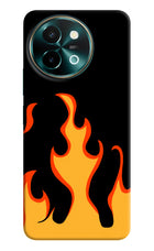 Fired Up – Black Vivo Y58 5G Hard Case Back Cover by Casekaro