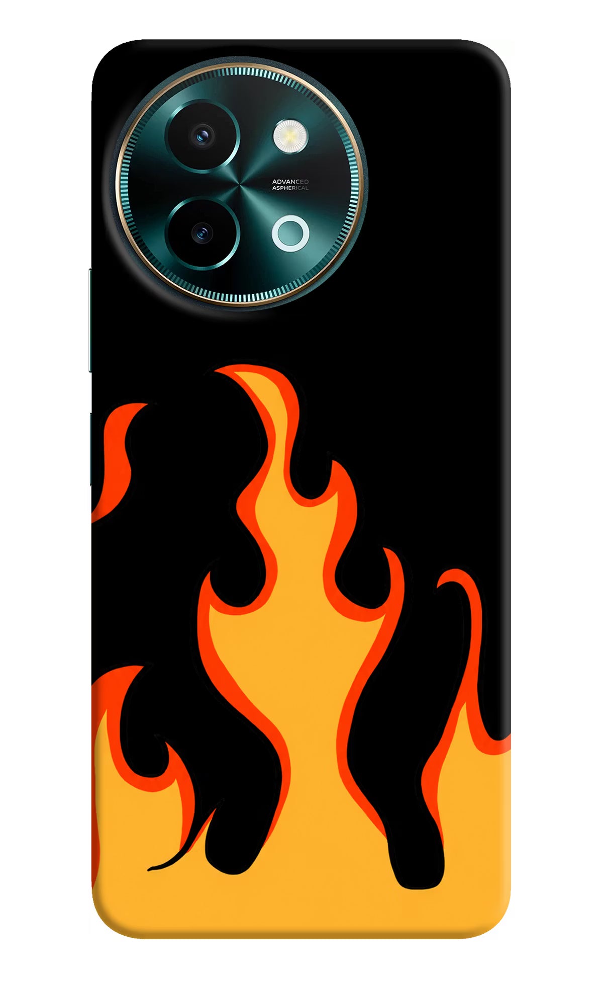 Fired Up – Black Vivo Y58 5G Hard Case Back Cover by Casekaro