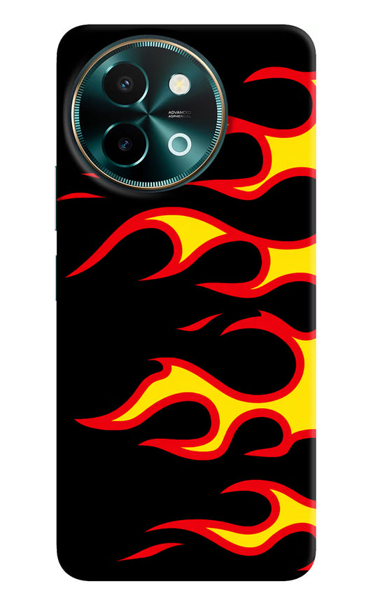 Side Sweep Flames Vivo Y58 5G Hard Case Back Cover by Casekaro