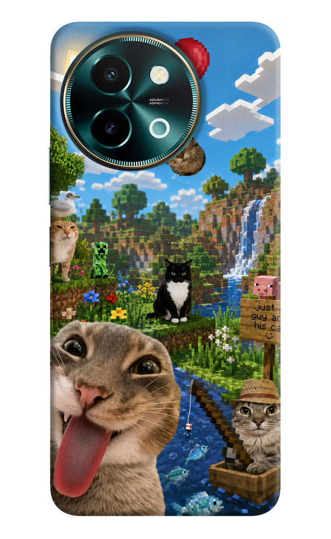 Minecraft Cat Chaos Vivo Y58 5G Hard Case Back Cover by Casekaro
