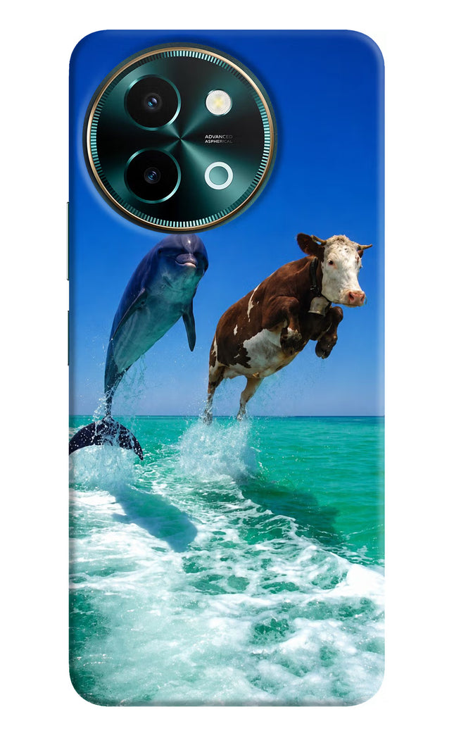 Dolphin vs Cow Vivo Y58 5G Hard Case Back Cover by Casekaro