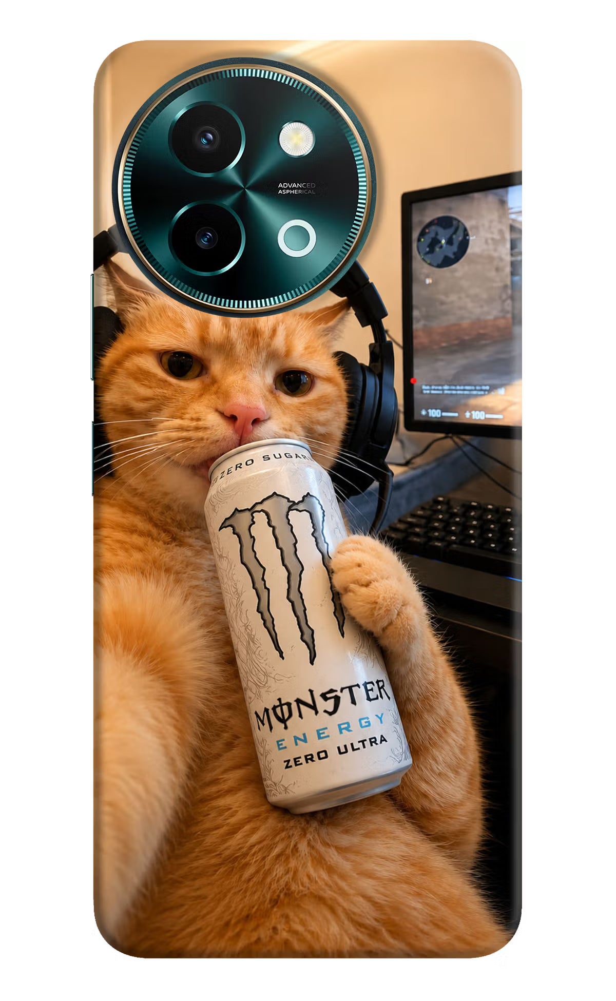 Gamer Cat Energy Vivo Y58 5G Back Cover