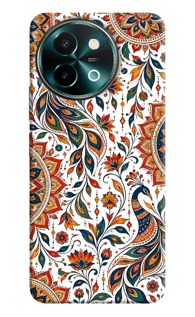White Mayura Vivo Y58 5G Hard Case Back Cover by Casekaro