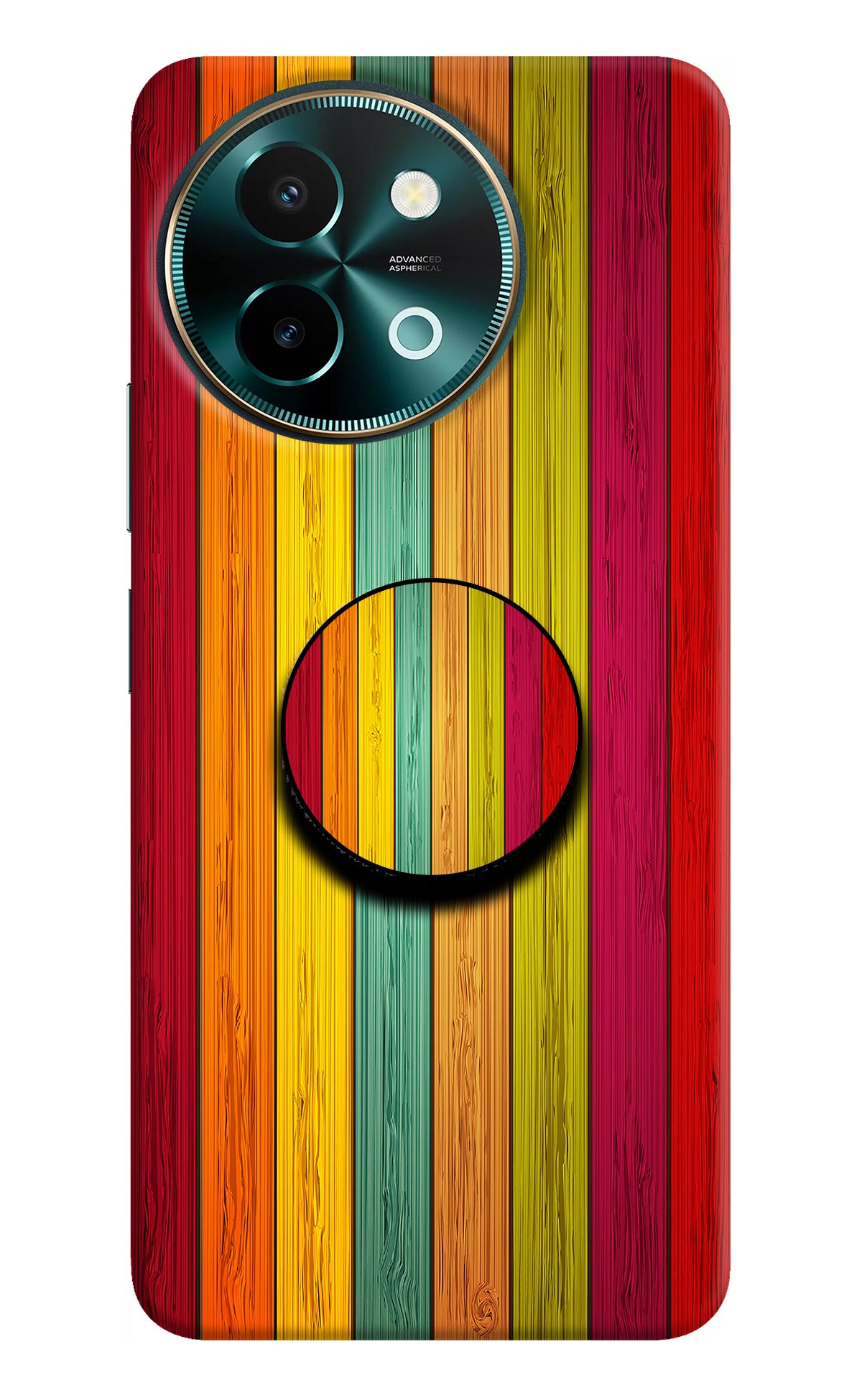 Multicolor Wooden Vivo Y58 5G Pop Case