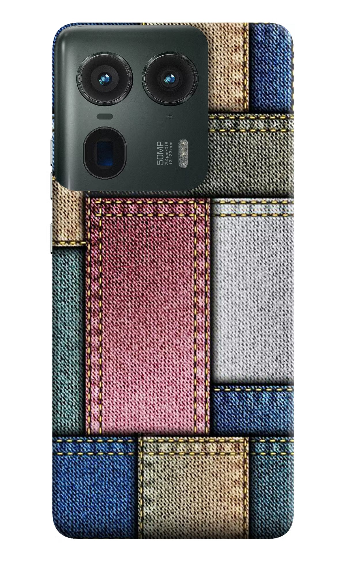 Multicolor Jeans Moto Edge 50 Ultra 5G Hard Case Back Cover by Casekaro