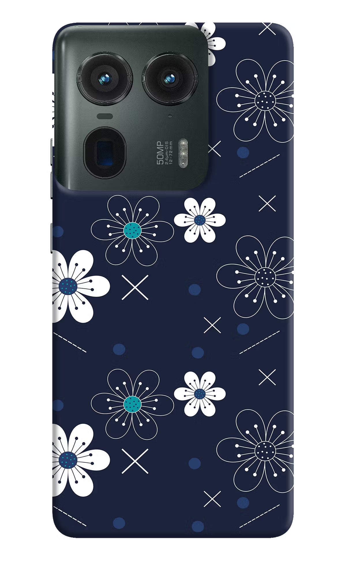 Flowers Moto Edge 50 Ultra 5G Hard Case Back Cover by Casekaro