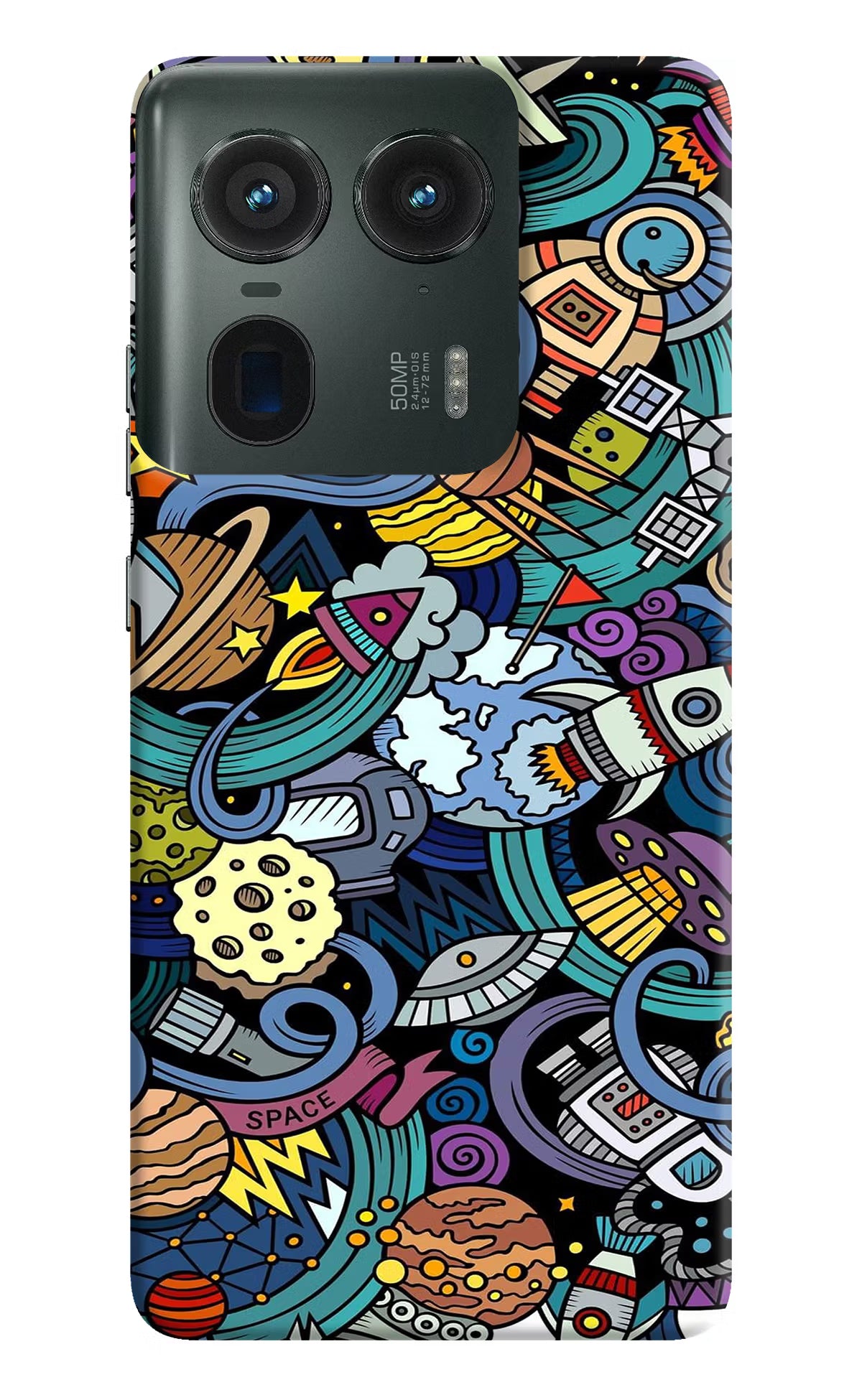 Space Abstract Moto Edge 50 Ultra 5G Hard Case Back Cover by Casekaro