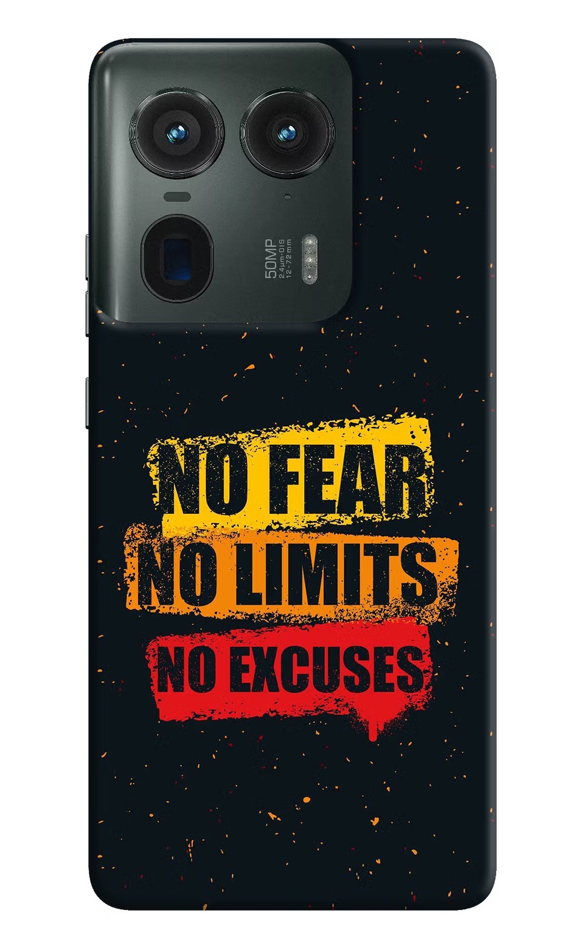 No Fear No Limits No Excuse Moto Edge 50 Ultra 5G Hard Case Back Cover by Casekaro