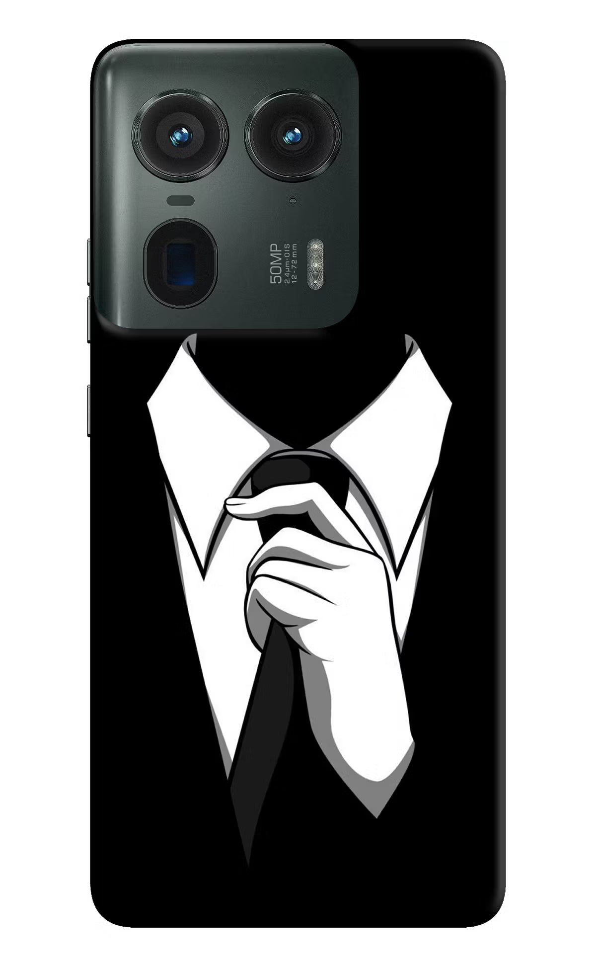 Black Tie Moto Edge 50 Ultra 5G Hard Case Back Cover by Casekaro