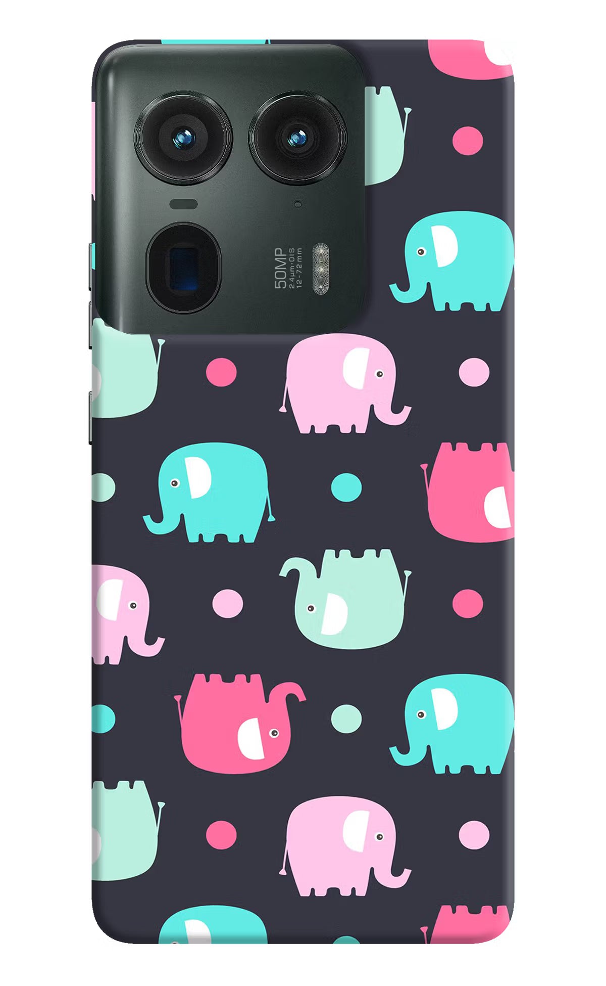 Elephants Moto Edge 50 Ultra 5G Hard Case Back Cover by Casekaro