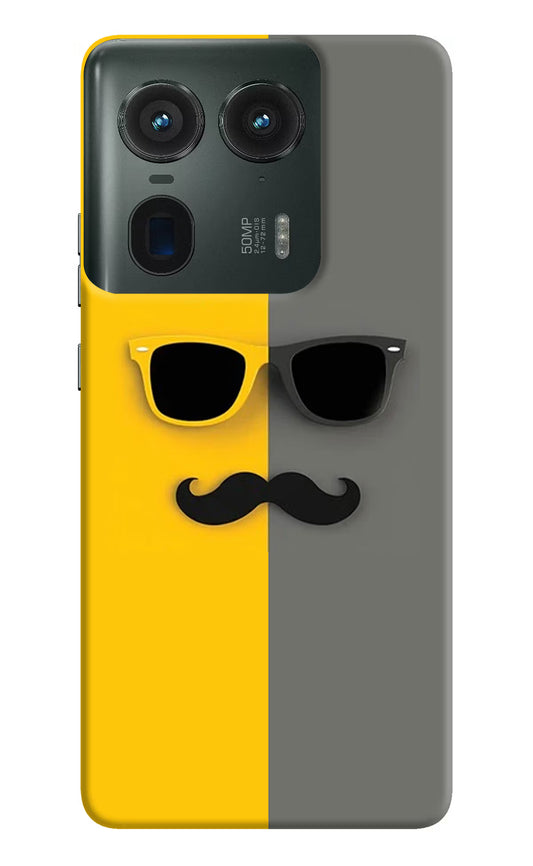 Sunglasses with Mustache Moto Edge 50 Ultra 5G Hard Case Back Cover by Casekaro
