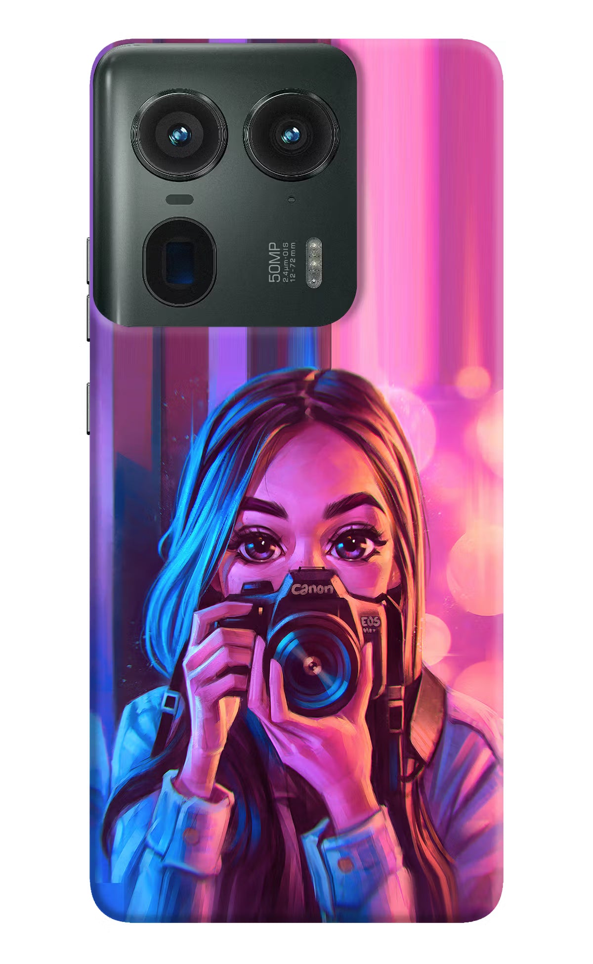 Girl Photographer Moto Edge 50 Ultra 5G Hard Case Back Cover by Casekaro