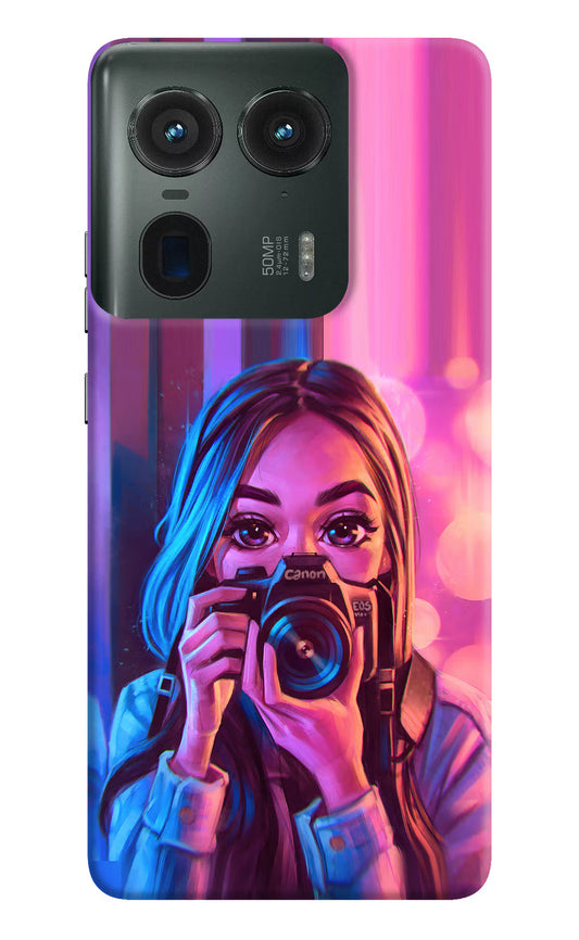 Girl Photographer Moto Edge 50 Ultra 5G Hard Case Back Cover by Casekaro