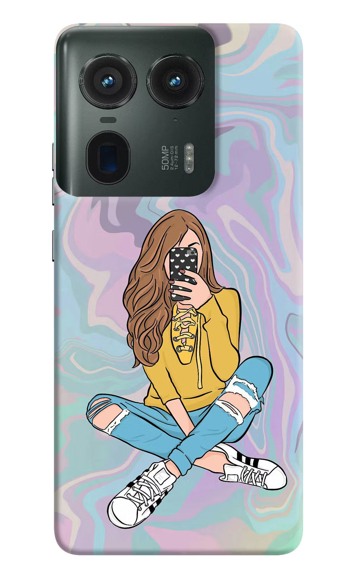 Selfie Girl Moto Edge 50 Ultra 5G Hard Case Back Cover by Casekaro