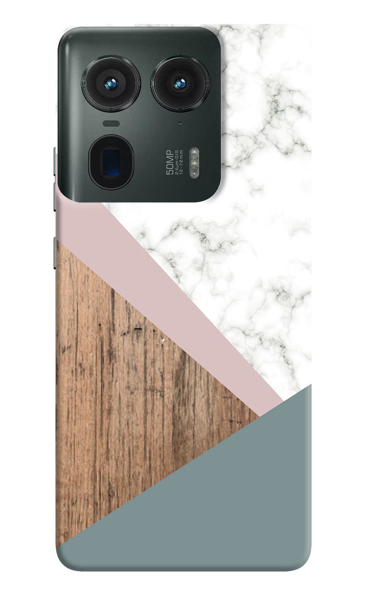 Marble wood Abstract Moto Edge 50 Ultra 5G Hard Case Back Cover by Casekaro