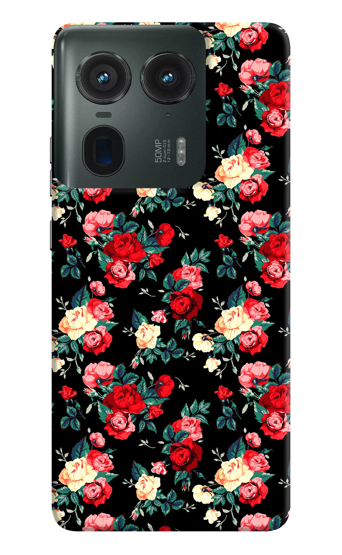 Rose Pattern Moto Edge 50 Ultra 5G Hard Case Back Cover by Casekaro