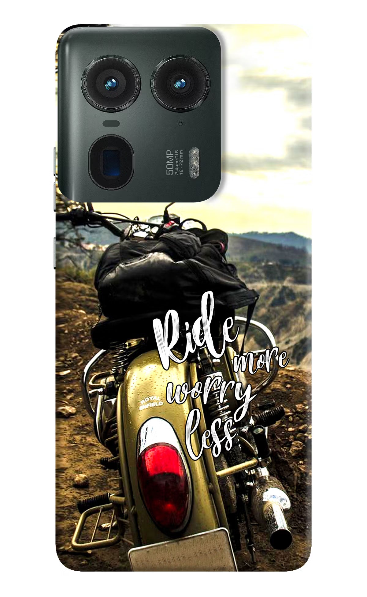Ride More Worry Less Moto Edge 50 Ultra 5G Hard Case Back Cover by Casekaro
