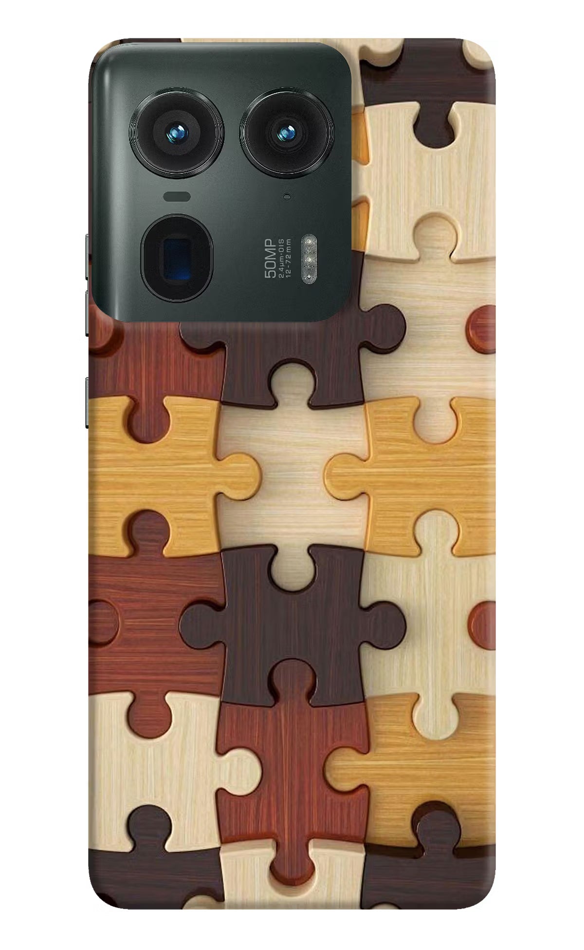 Wooden Puzzle Moto Edge 50 Ultra 5G Hard Case Back Cover by Casekaro
